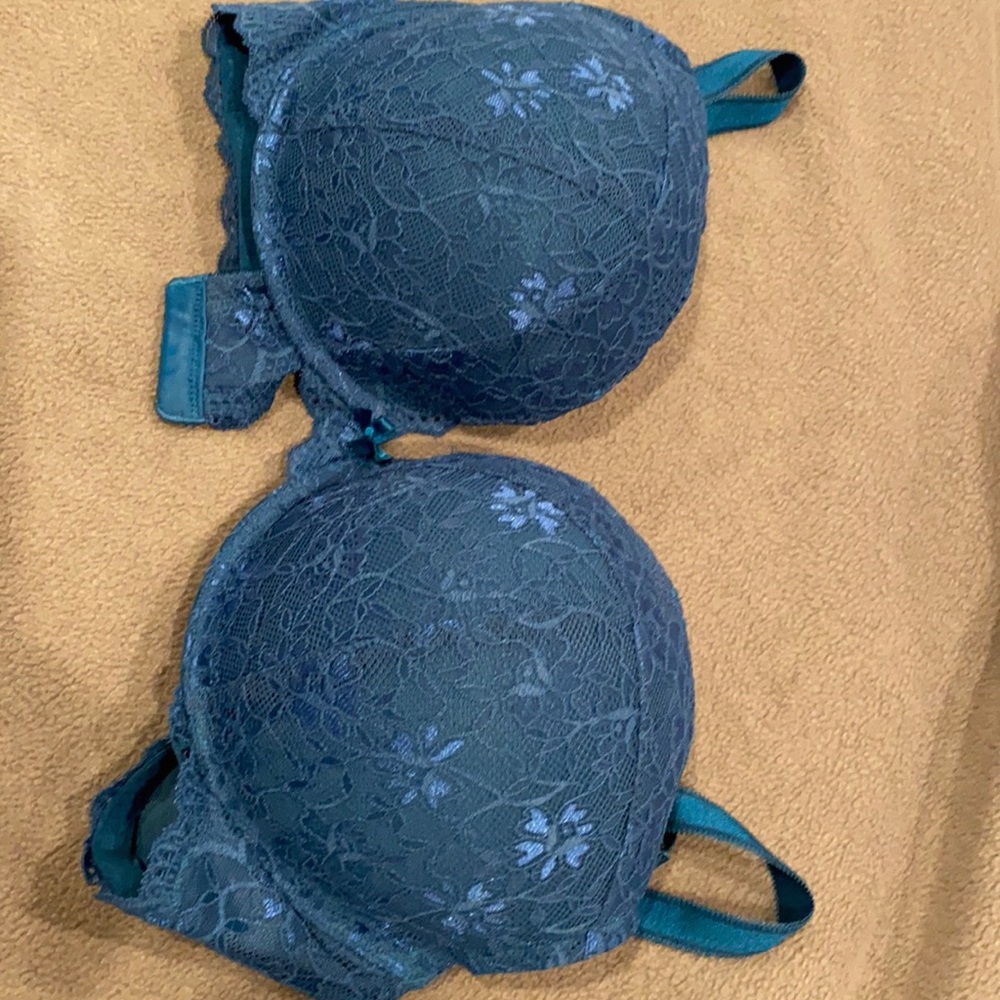 Torrid Push Up Plunge Blue Lace Bra 40D